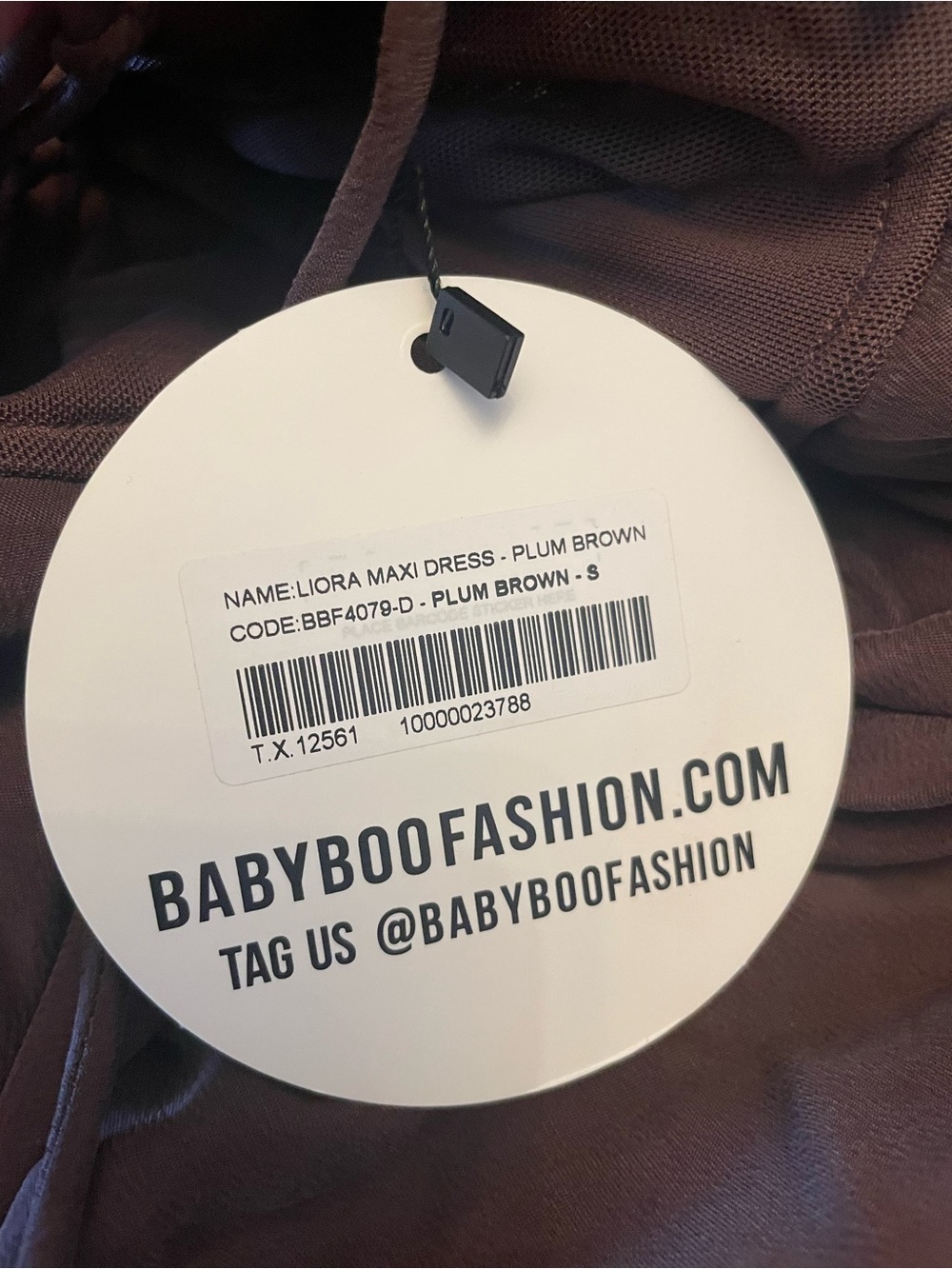 New BabyBoo LIORA MAXI DRESS PLUM BROWN Size Small - Picture 14 of 16